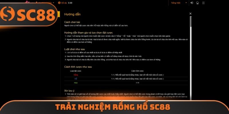 Trải nghiệm rồng hổ SC88